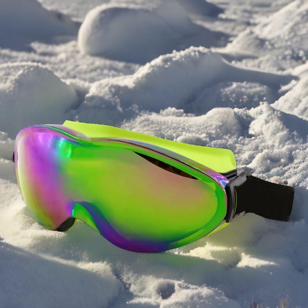 Bellasimo Kayak Gözlüğü Değiştirebilir Camlı AntiFog Güneş Kar Gözlük Gökkuşağı Snowboard Glasses Gözlük+3 Adet Yedek Cam