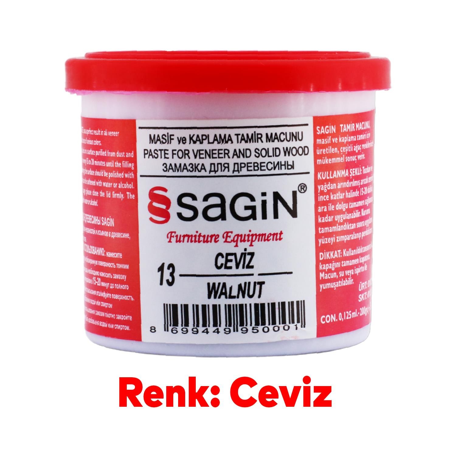 Çok Amaçlı Ahşap Parke Masa Sehpa Çizik Çok Amaçlı Tamir Dolgu Macunu Ceviz 200 Gr