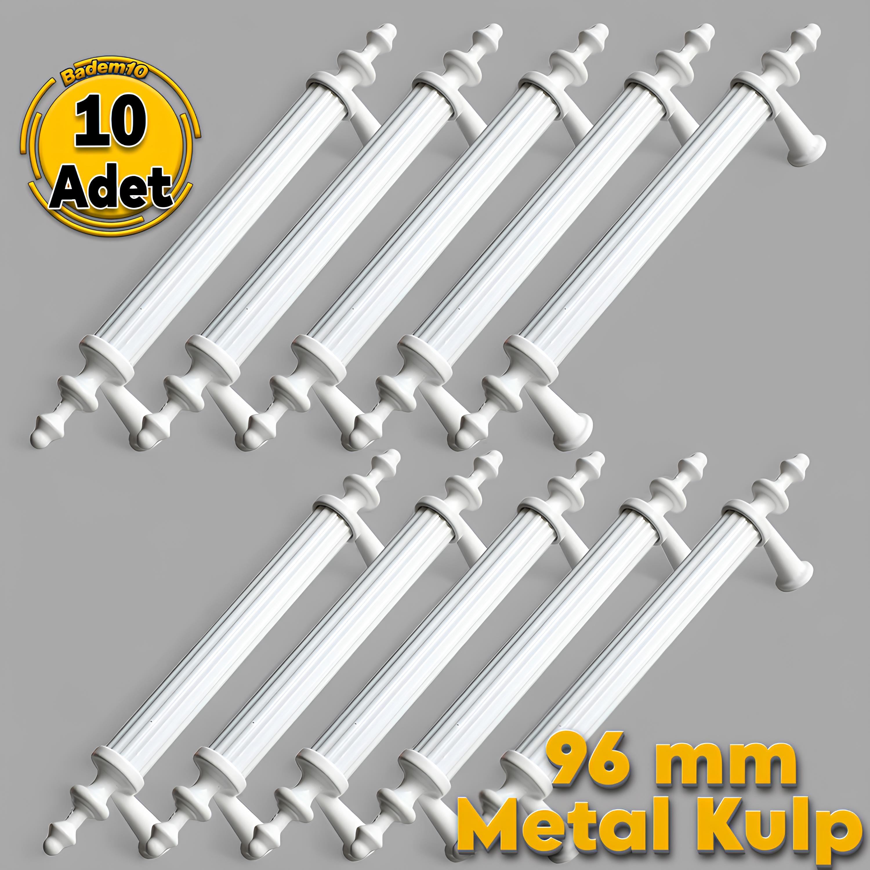 Erciyes Mobilya Mutfak Dolabı Çekmece Dolap Kapak Kulpu Kulbu Beyaz (96 MM-9.6 CM) Metal Kulpları