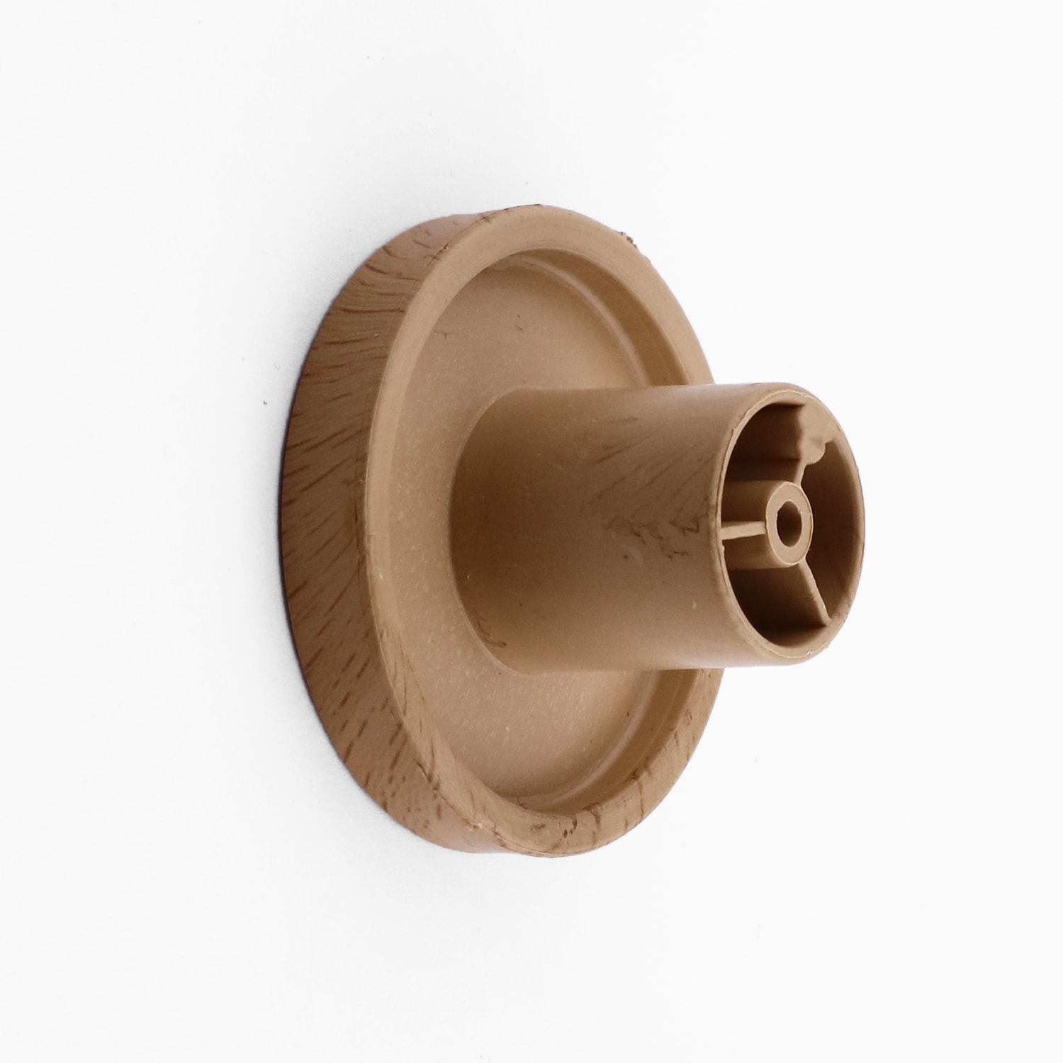 Tek Vidalı (10 Adet) İç Bükey Plastik Düğme Kulp Doğal Meşe Renk Mobilya Dolap Çekmece Kulpu Kulbu