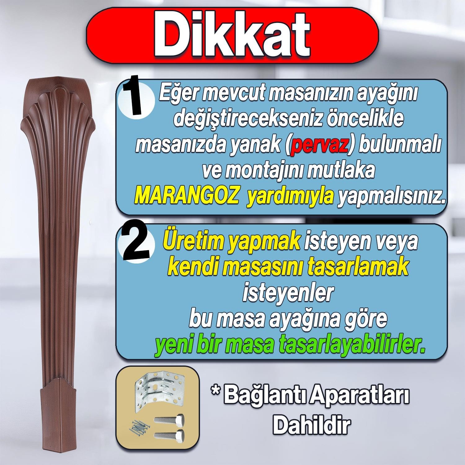 Sütun Masa Dresuar Ayağı 77 cm Plastik Ayak Ahşap Desenli Mutfak Yemek Masası Mobilya Ayakları