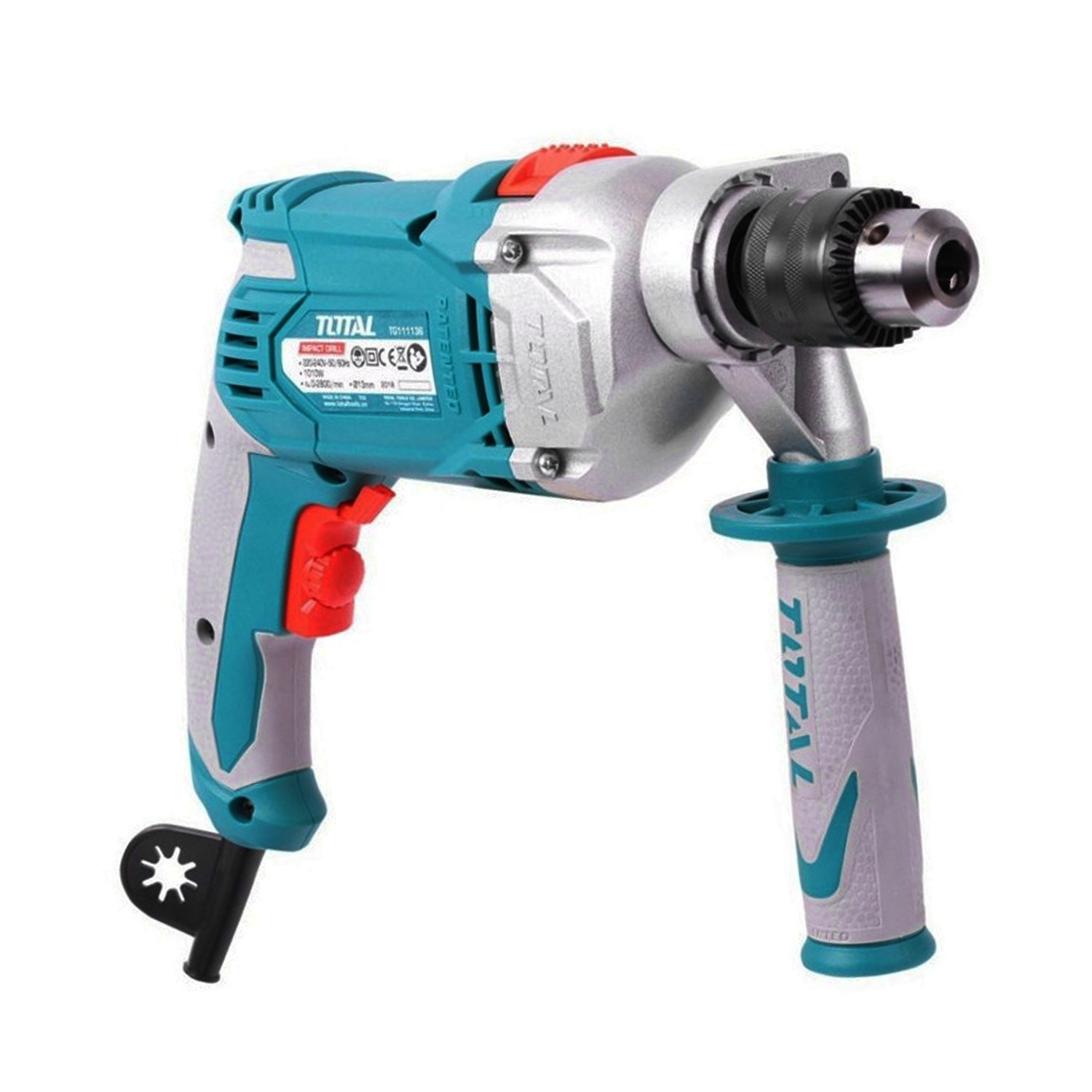 Total Darbeli Matkap 1010 W TG111136 Metal Beton Ahşap Kömürlü Delme Kırıcı Delici 
