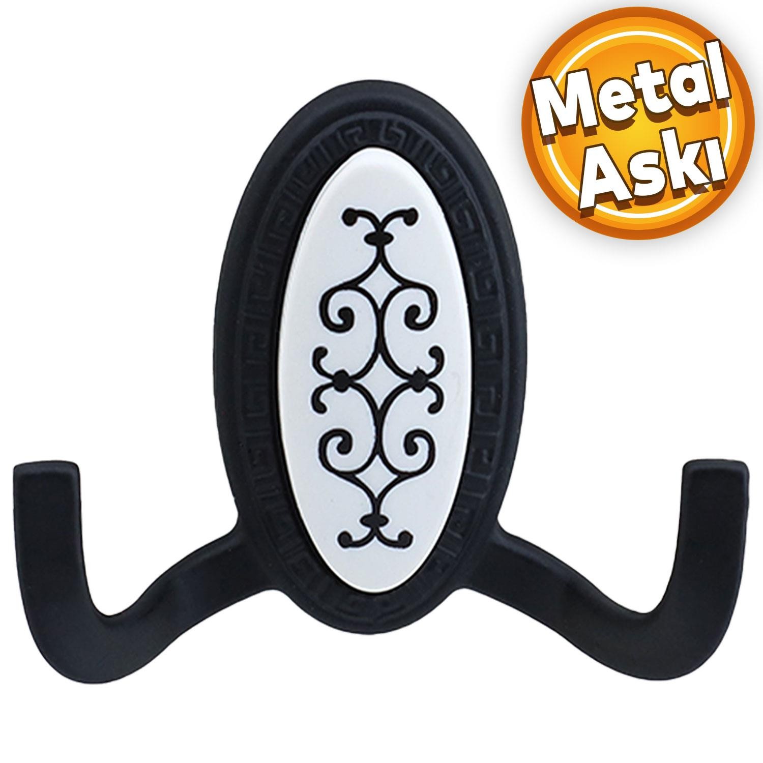Palmira Duvar Vestiyer Askısı Metal Dolap Elbise Havlu Askılığı Siyah Beyaz Askı Askılık