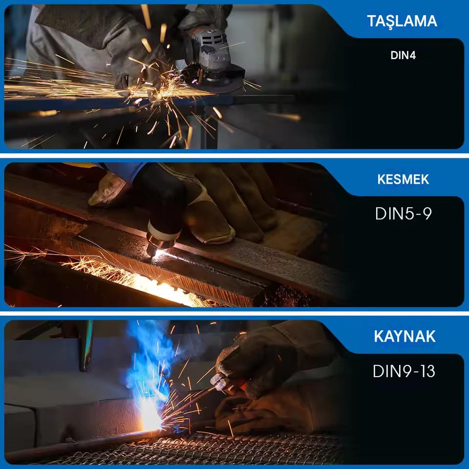 Solo Pro Ayarlı Güneş Enerjili Pilli Otomatik Kararan Baş Maskesi Siperlik Kartuşlu Kaynak Gözlüğü