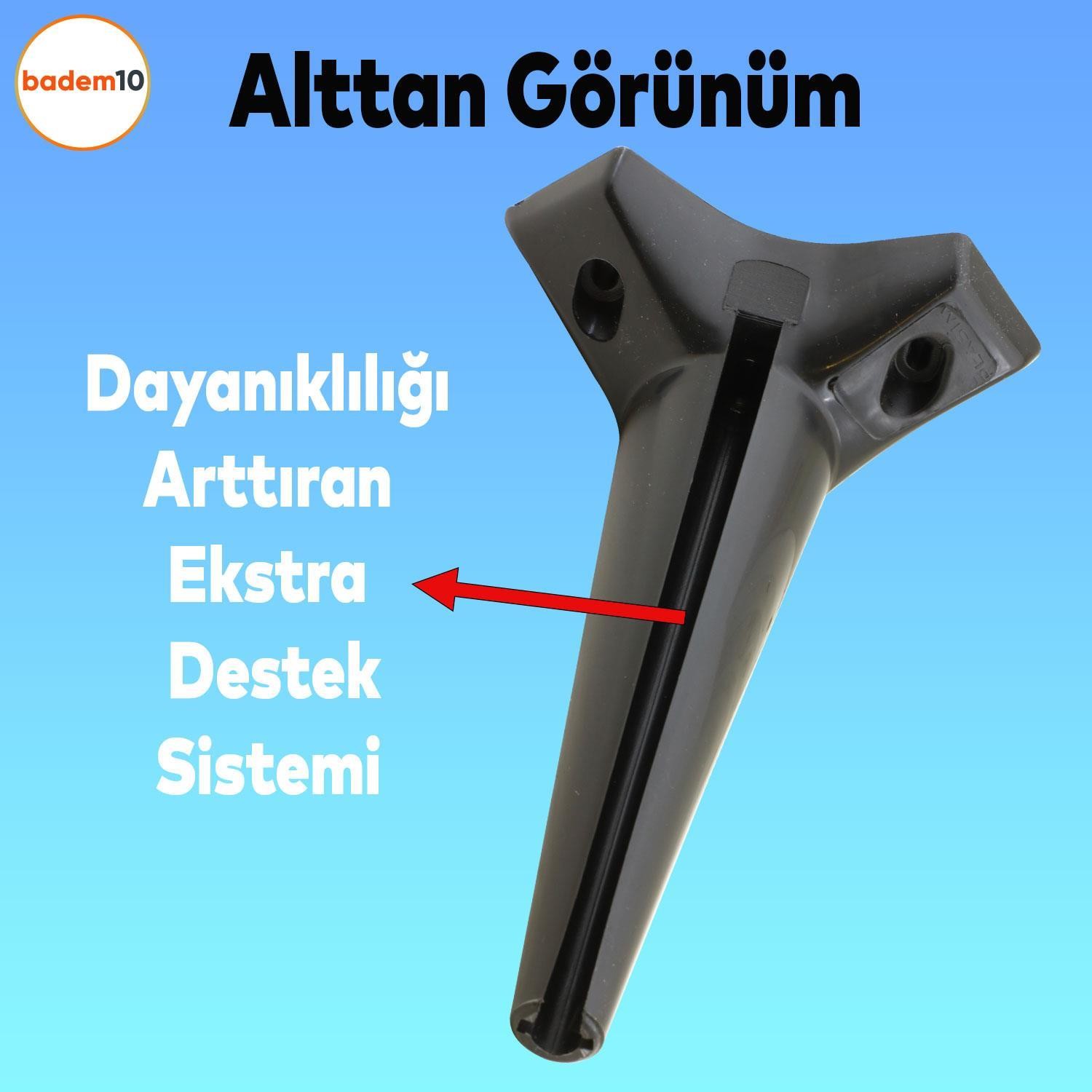 Aspen Lüks Mobilya Kanepe Sehpa Puf Koltuk Ayağı Siyah Baza Ayak  24 cm (4 ADET)