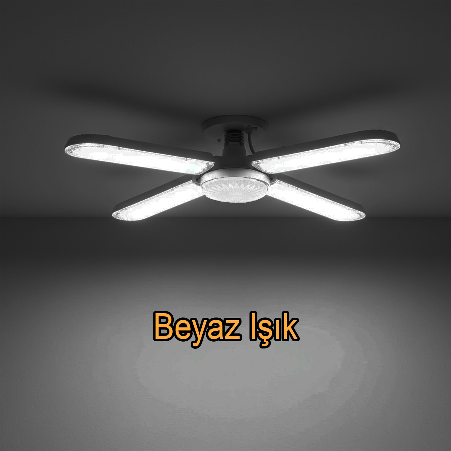 Dört Pervaneli Tasarruflu Ampul 60 W Led Lamba Beyaz E27 Duy 5400 Lümen Uzun Ömürlü 220 Volt 1 Adet
