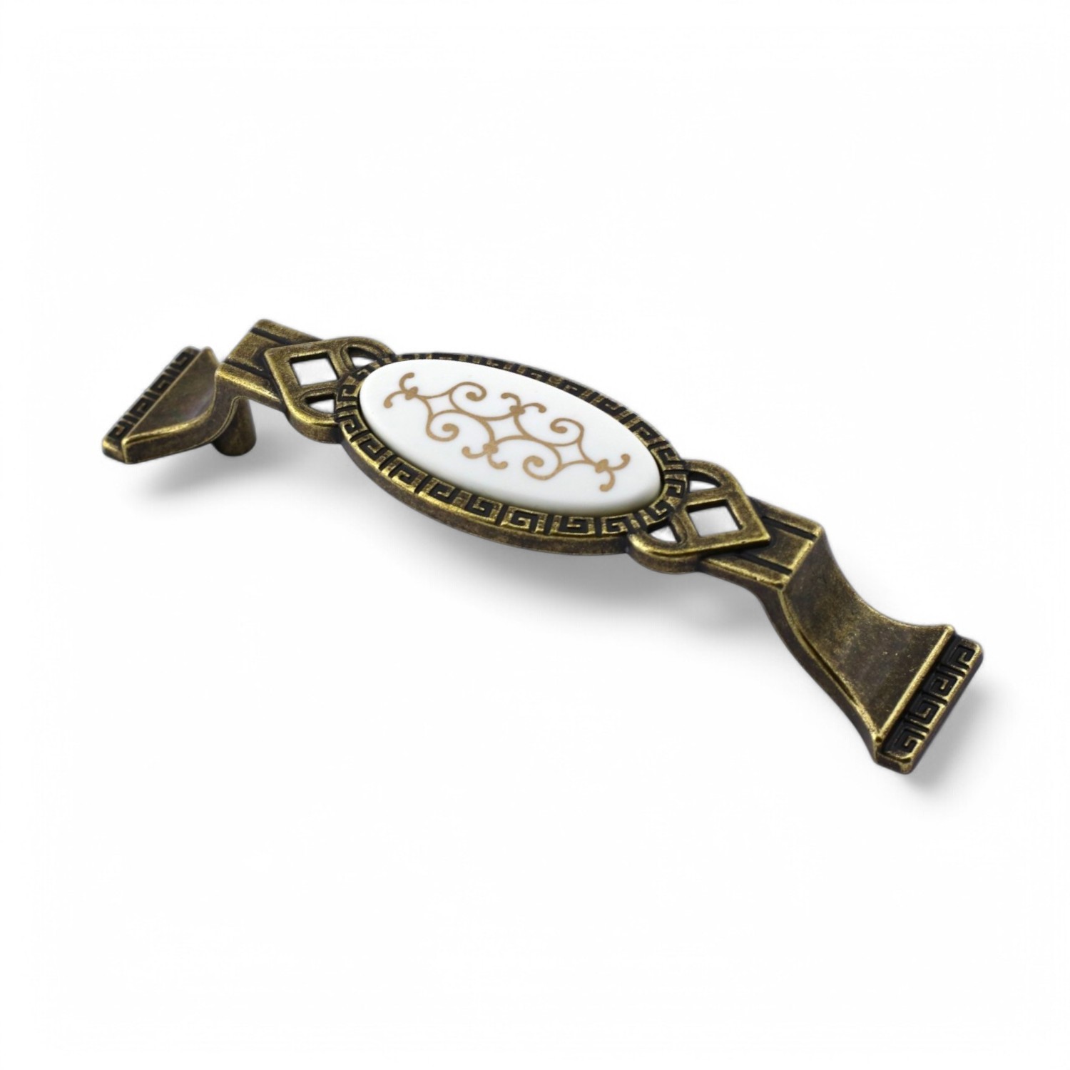 Palmira (96 mm - 9.6 cm) Eskitme Antik Sarı Metal Mobilya Mutfak Çekmece Dolap Kulpu Kulbu Kulpları