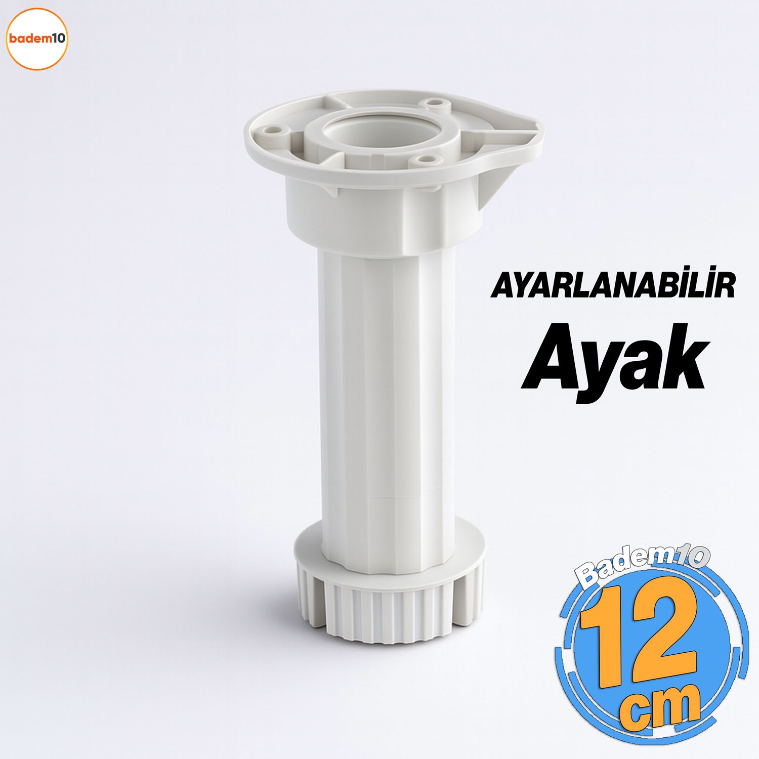 Ayarlanabilir 1 Adet 12 Cm Plastik Ayak Dolap Mobilya Tezgah Yükseltici Yükseltme Ayağı Ayakları