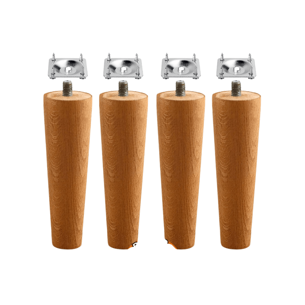 4'lü Set Ahşap 12 cm Mobilya Koltuk Kanepe Sehpa Masa Ayağı Ayakları M8 Civatalı Bağlantı Aparatlı