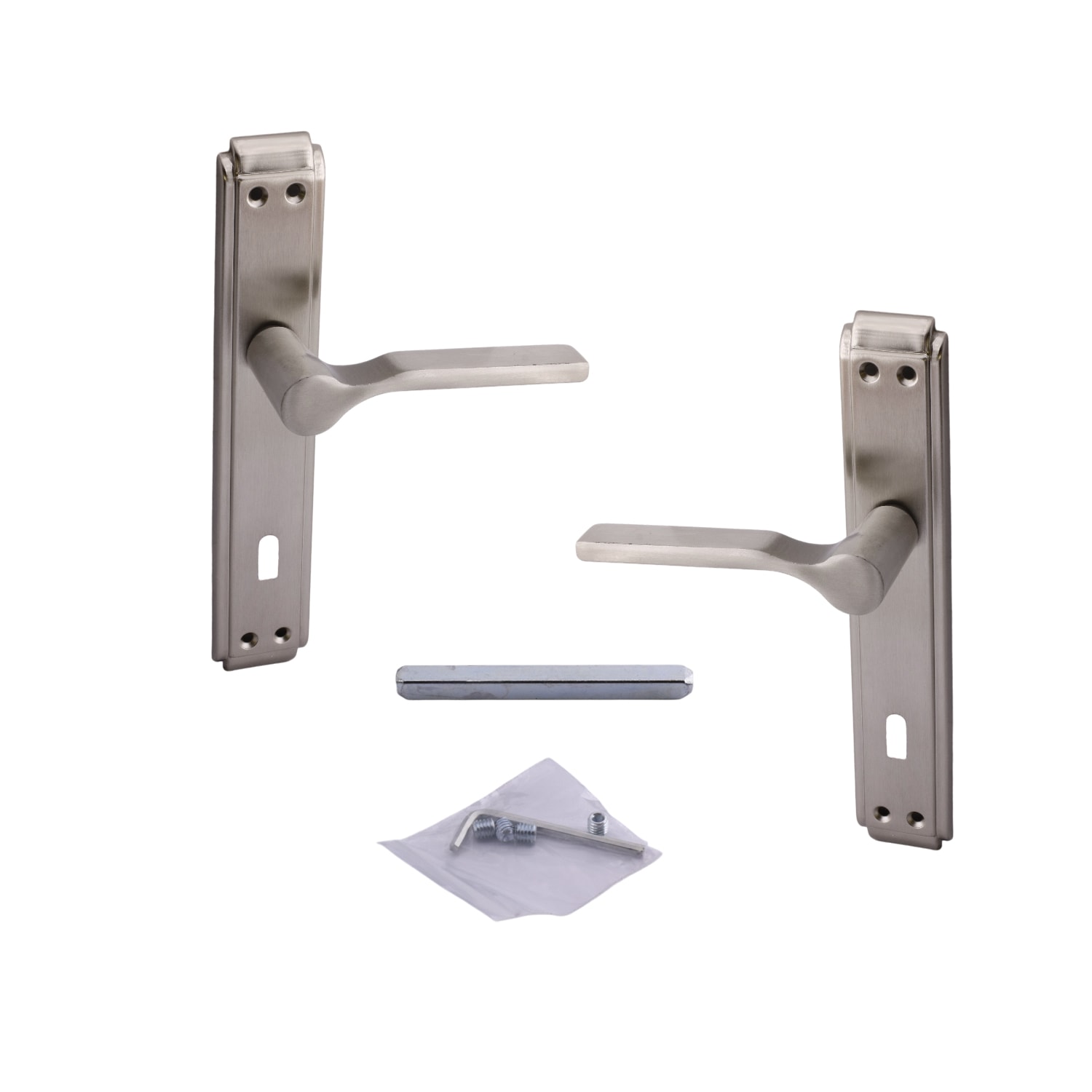 İç Oda Kapı Kolu Aynalı Sağa Sola Uygun Saten Renk Dış Ahşap Pvc Metal Çelik Kapısı Tutamağı 1 Takım