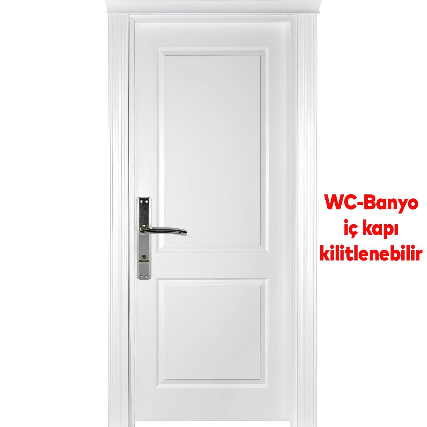 Armoni WC Banyo Kapı Kolu Nikel İnox Aynalı Sağa Sola Uygun İç Dış Wc Kapısı Kilitlenebilir 1 Takım