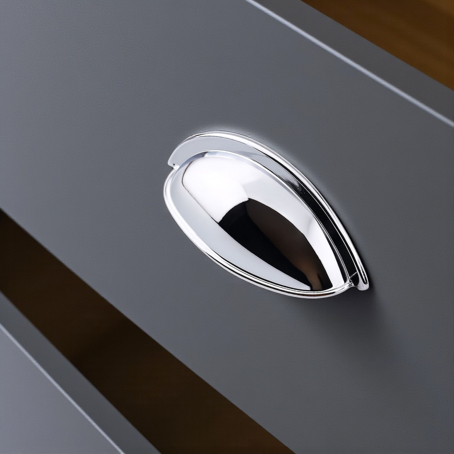 Çanak Kulp 5 ADET 64 mm Krom Gümüş Metal Mobilya Çekmece Dolap Kapak Kulpu Modern Mutfak Kulpları
