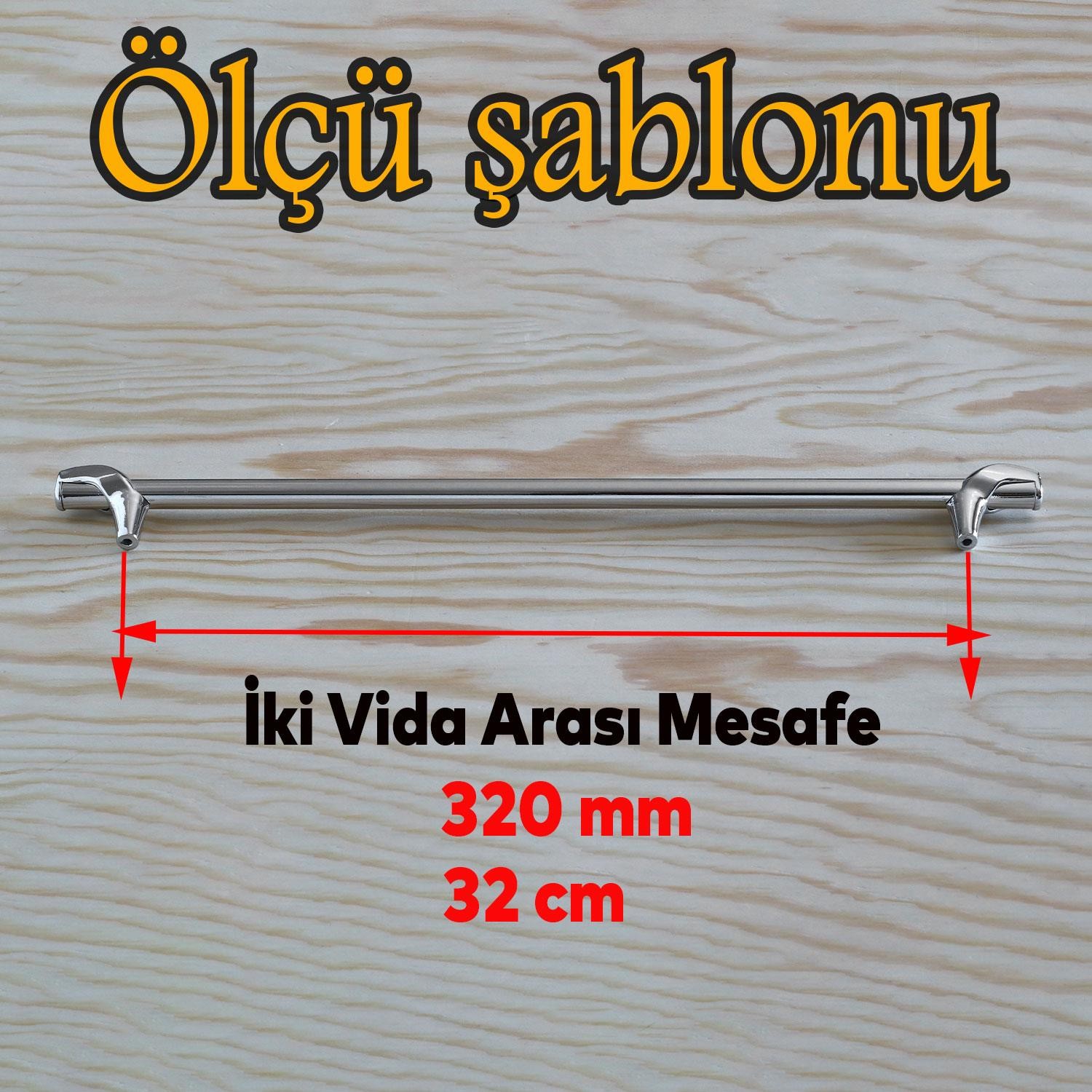 Prade 320 mm Krom Kulp Metal Mobilya Çekmece Mutfak Dolap Kapak Kulpları Kulbu Dolabı Kulpu