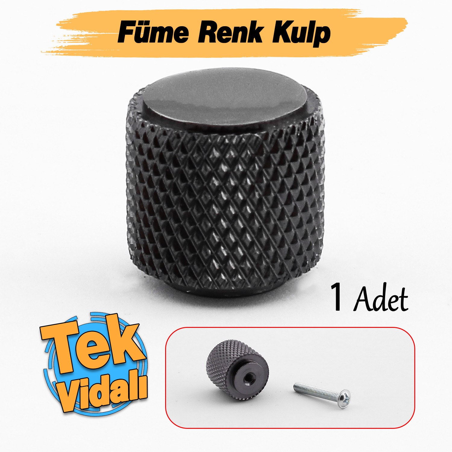 Tek Vidalı Çizgili Lüks Füme Renk Düğme Metal Kulp Çekmece Mobilya Mutfak Dolabı Dolap Kulbu Kulplar