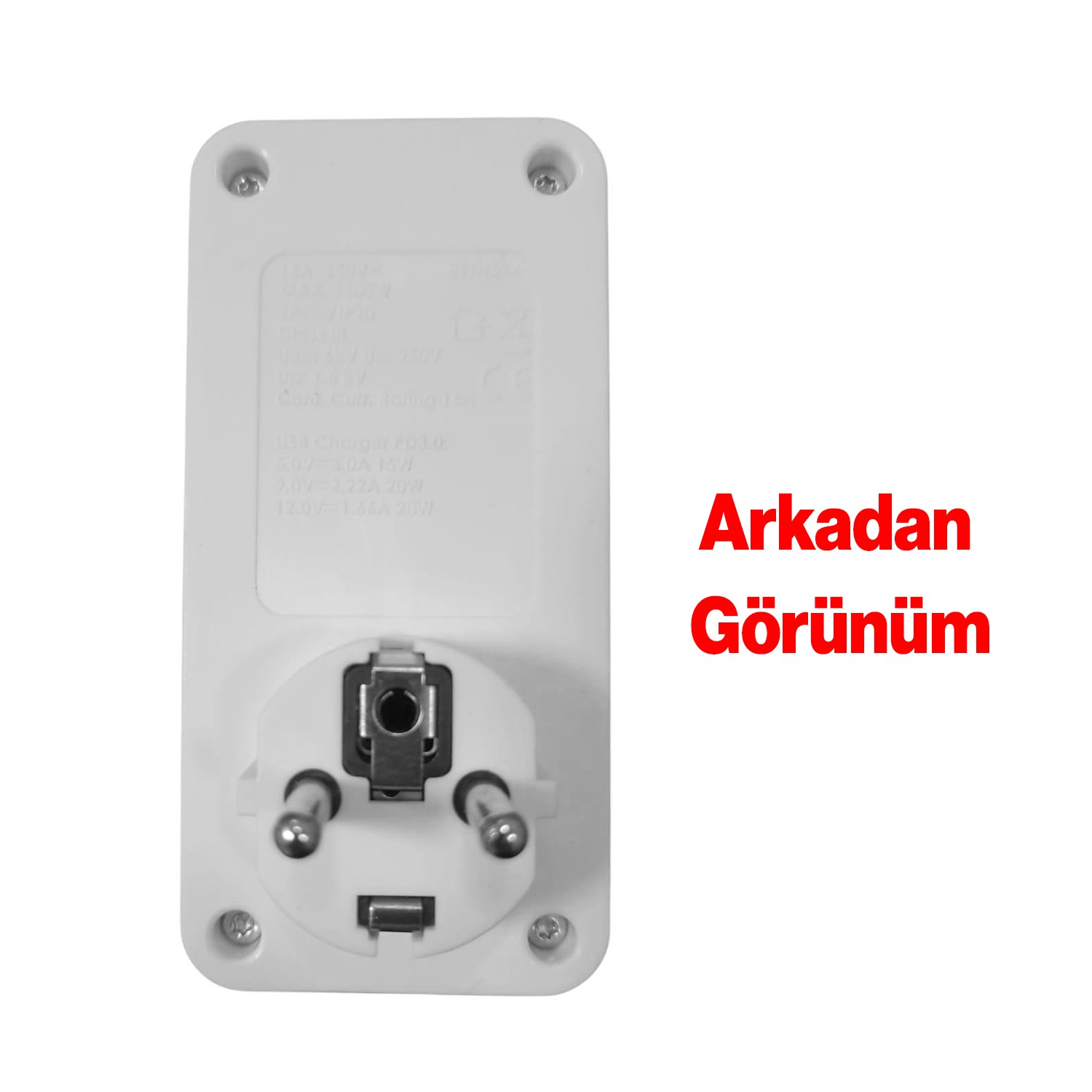 Akım Şok Korumalı Tekli Priz USB TYPE-C Çoçuk Korumalı Fiş Telefon Hızlı Şarj Soketi 720 Joule