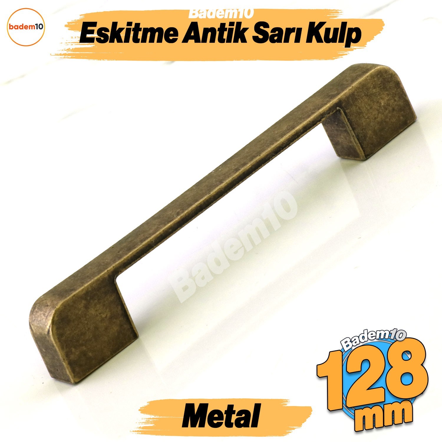 Radus Antik Sarı Metal Kulp 128 mm 12.8 cm Mobilya Çekmece Mutfak Dolabı Dolap Kulpları Kulbu Kulpu