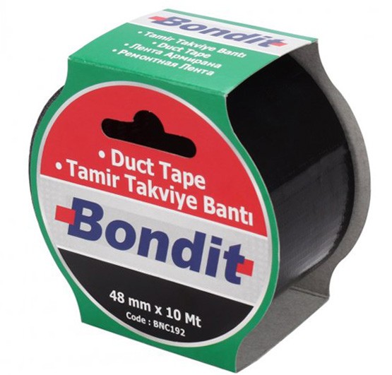Bondit Tamir Bandı 48 mm x 10 Metre Siyah Çok Amaçlı Duct Tape Bant