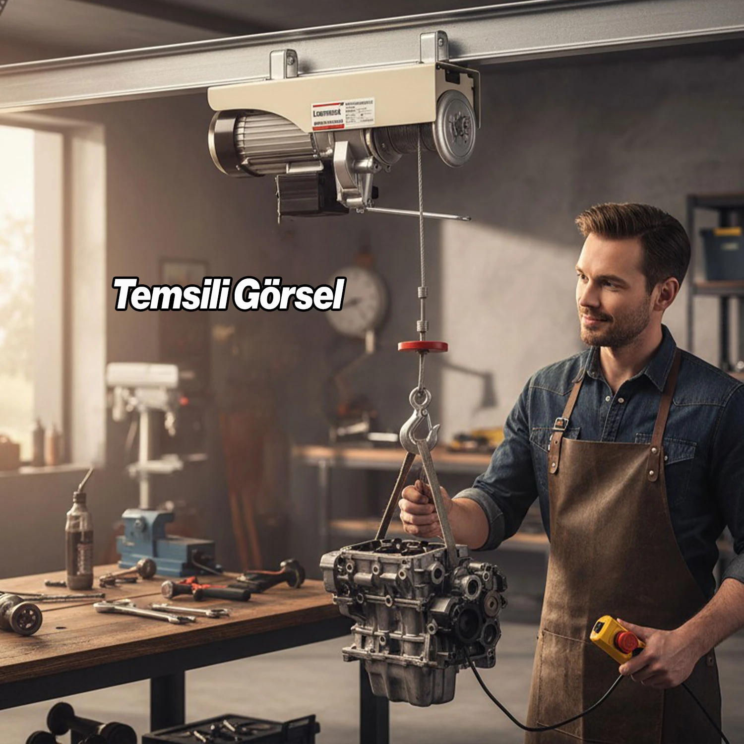 Elektrikli Vinç 250/500 KG Caraskal Güçlü Motorlu Çelik Halatlı Yük Kaldırma Makinesi asansör Vinci