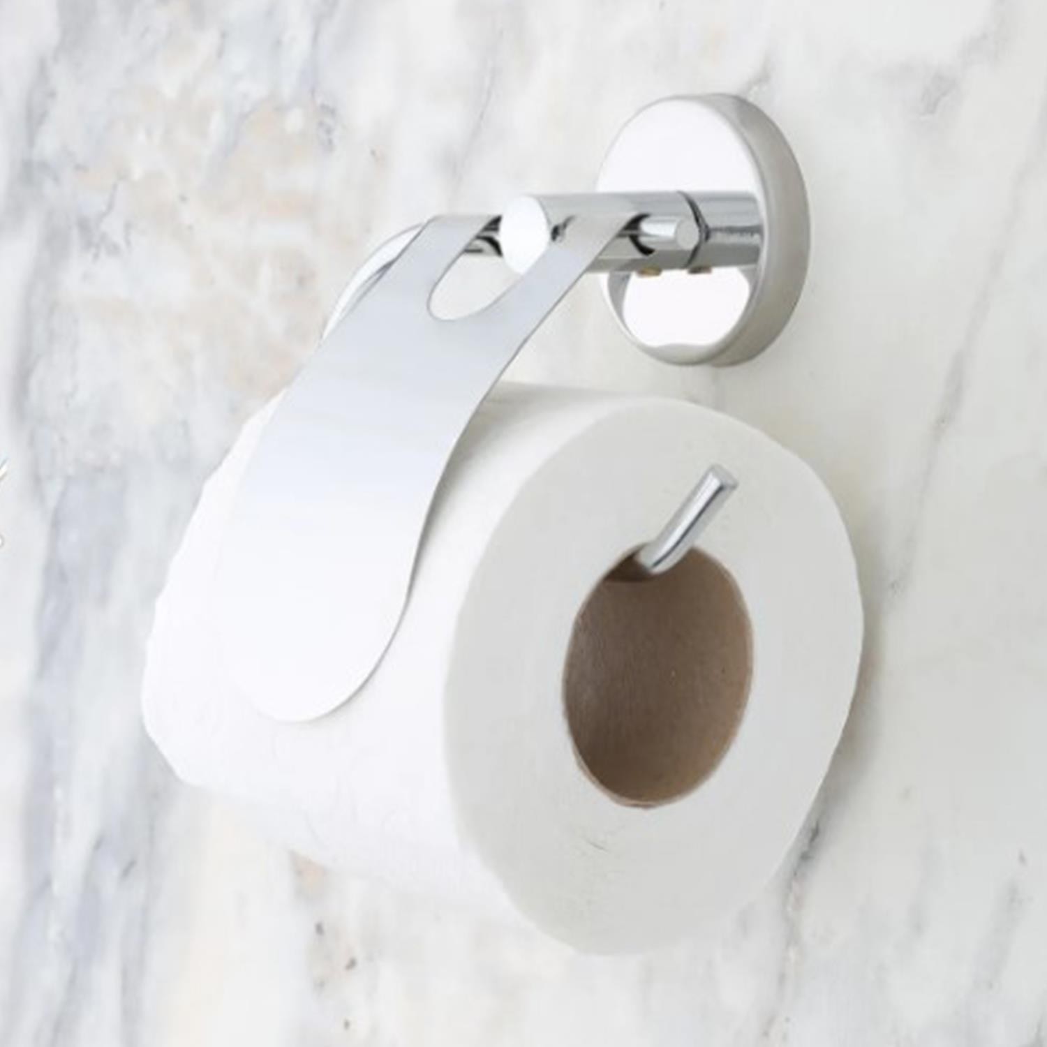 Yapışkanlı Tuvalet Kağıtlık Aparat Kapalı WC Kağıt Standı Bez Havluluk Paslanmaz Metal Sağlam Krom