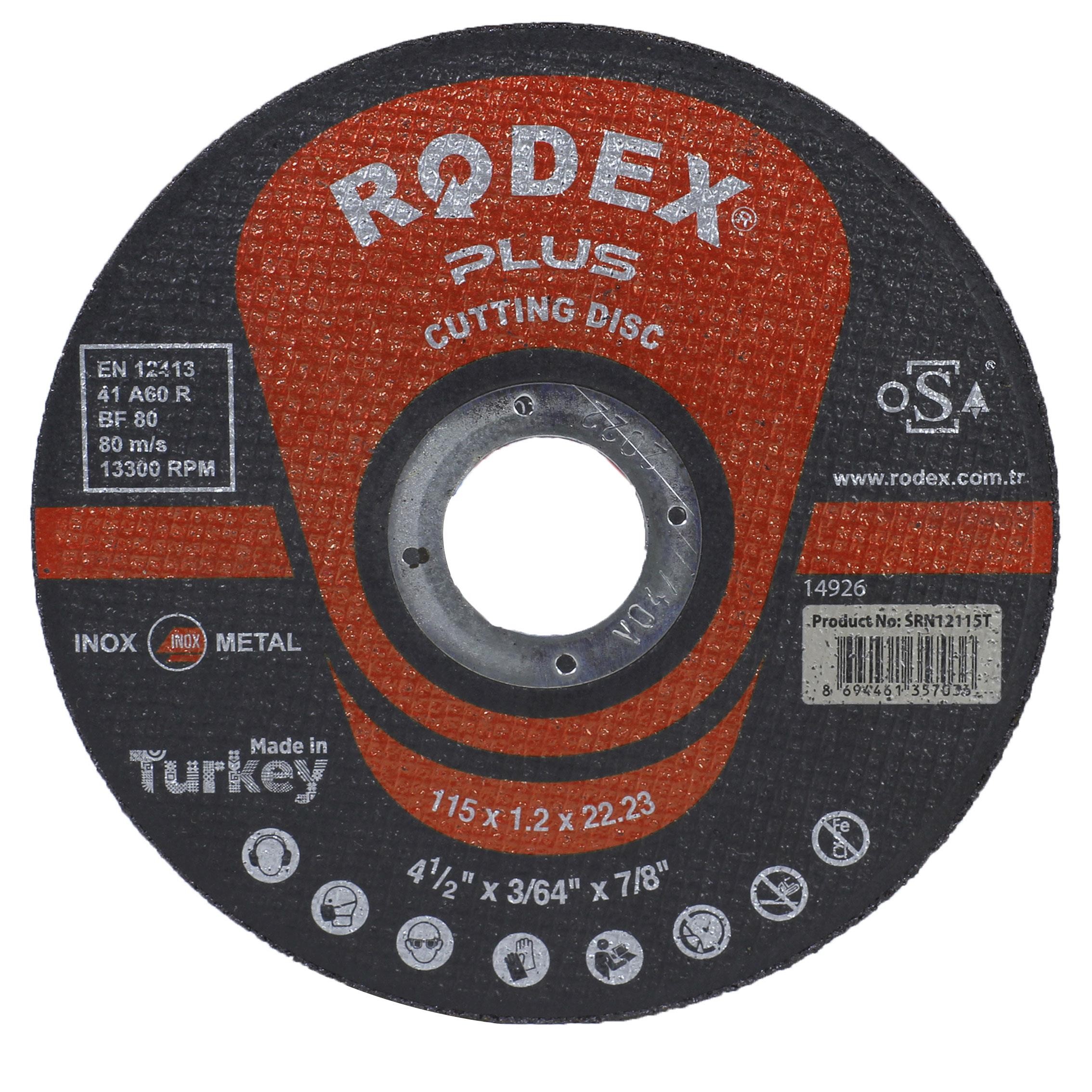 Rodex Spiral Taşlama İnox Metal Kesici Taş Diski 115x1.2 mm