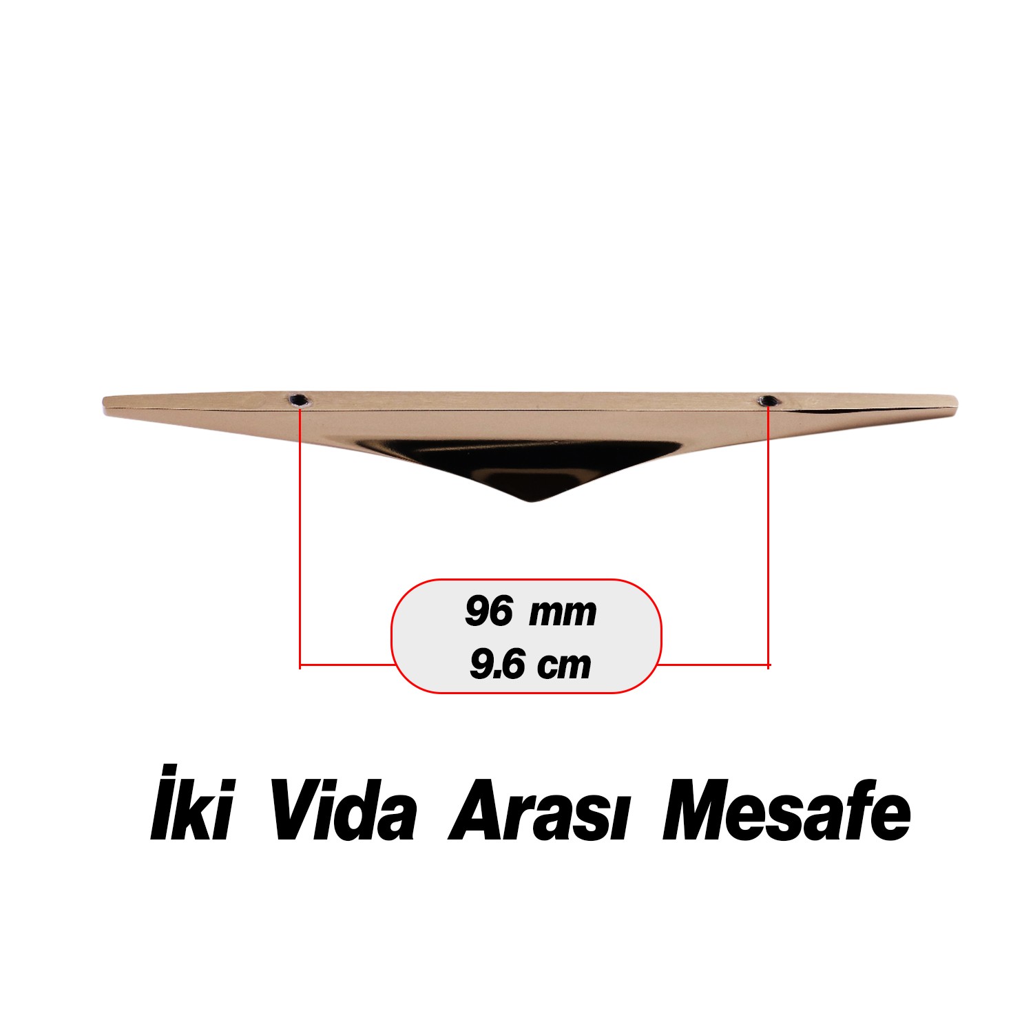 Olivin Bronz Metal Kulp 96 mm - 9.6 cm Mobilya Çekmece Mutfak Dolabı Dolap Kulpları Kulbu Kulpu