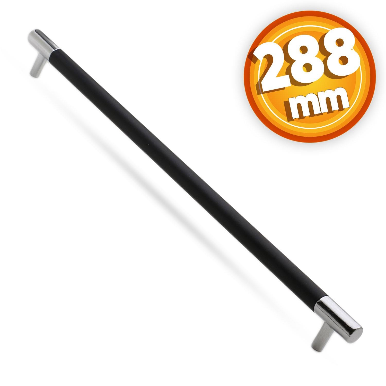 Hitit Mobilya Çekmece Mutfak Dolap Dolabı Kulpu Kulpları Kulbu 288 Mm Mat Siyah Krom Metal Kulp