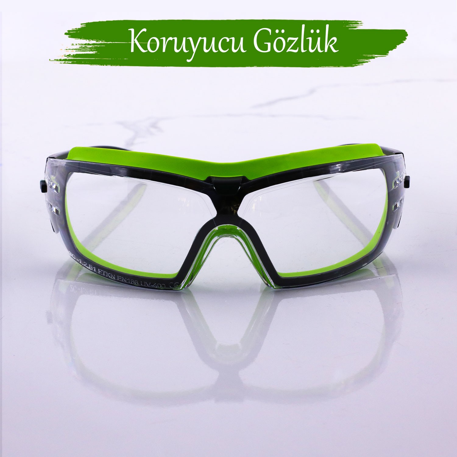 İş Güvenlik Gözlüğü Buğulanmaz Lazer UV Koruyucu Toz Korumalı Gözlük Silikon Kulaklık Şeffaf
