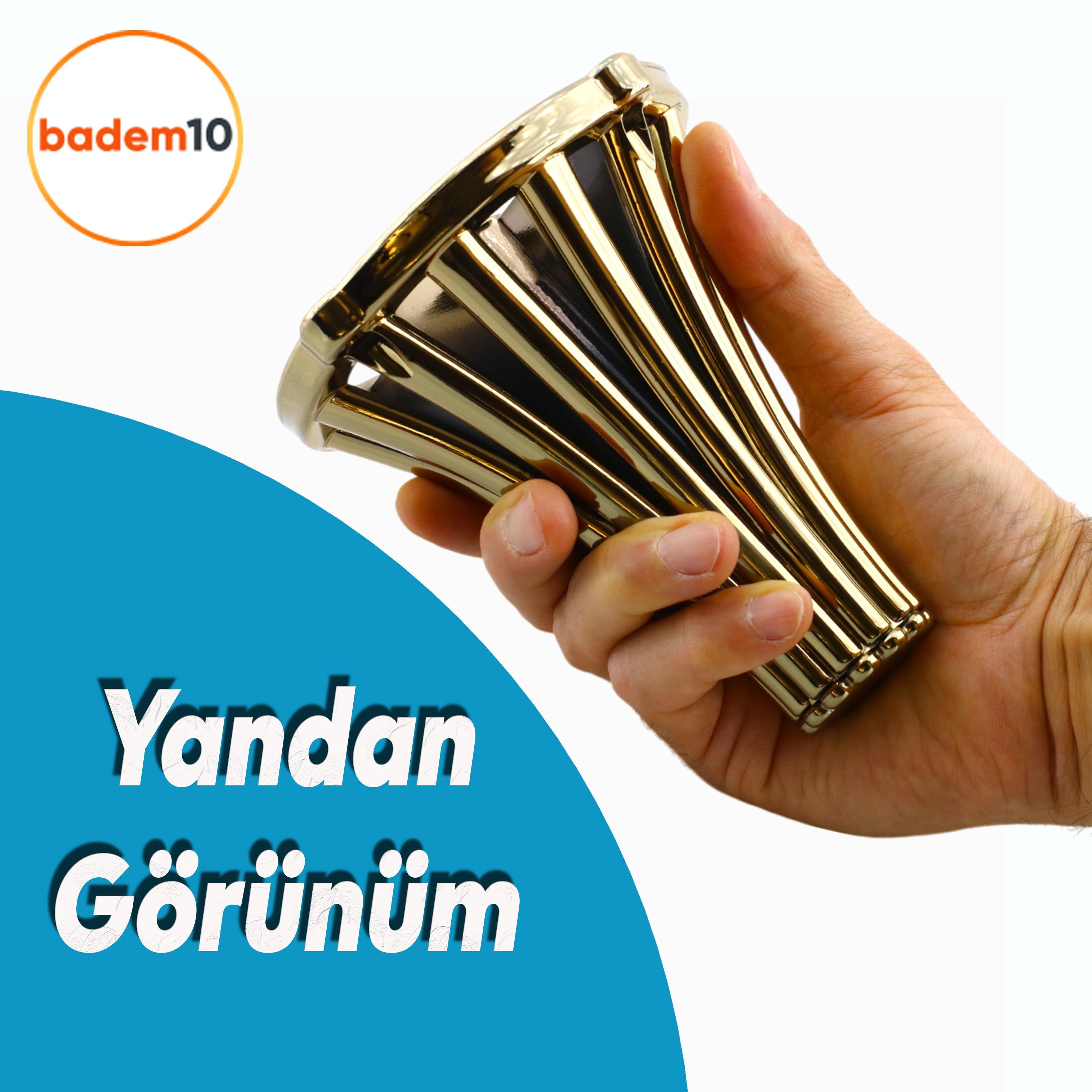 (4 ADET) İstanbul 12 cm Gold Altın Mobilya Kanepe Koltuk Tv Ünitesi Konsol Ayağı Ayak Ayakları