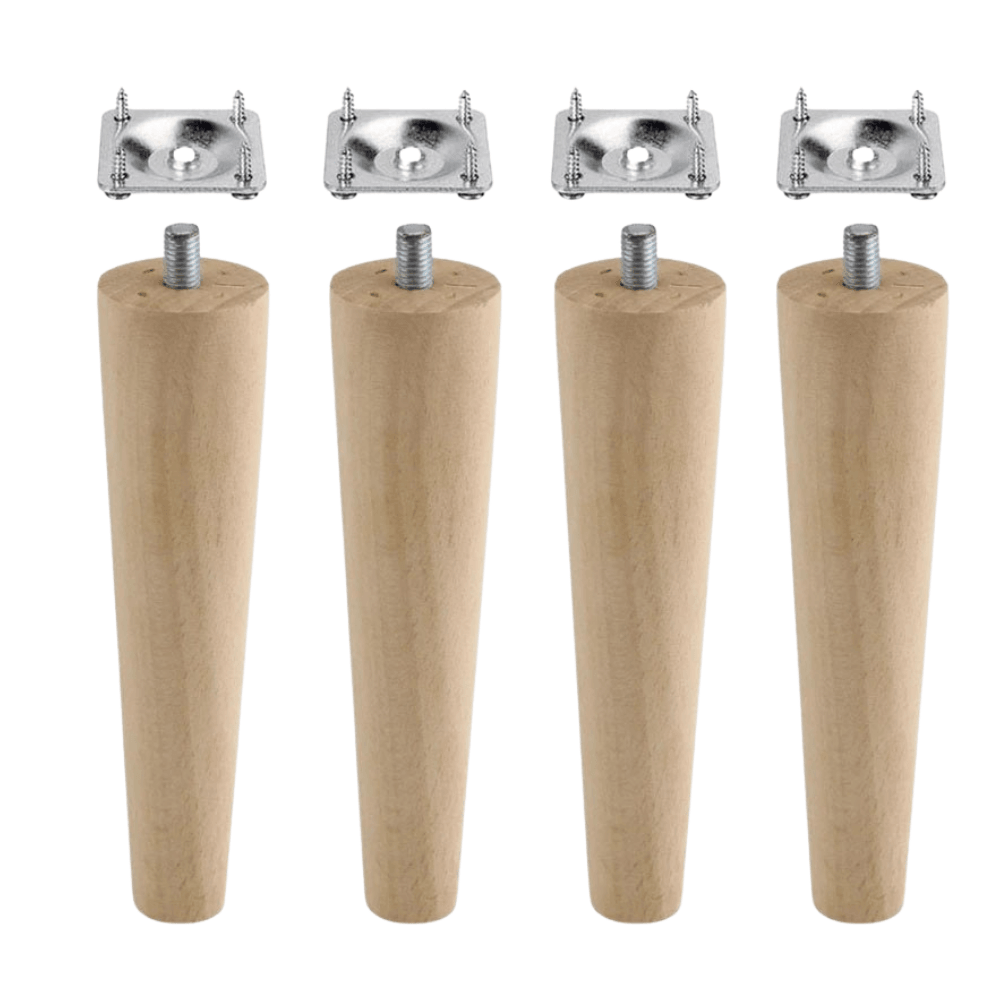 Ahşap Mobilya Koltuk Kanepe Sehpa Masa Ayağı Ayakları M8 Civatalı 12 Cm Bağlantı Aparatlı 4'lü Set