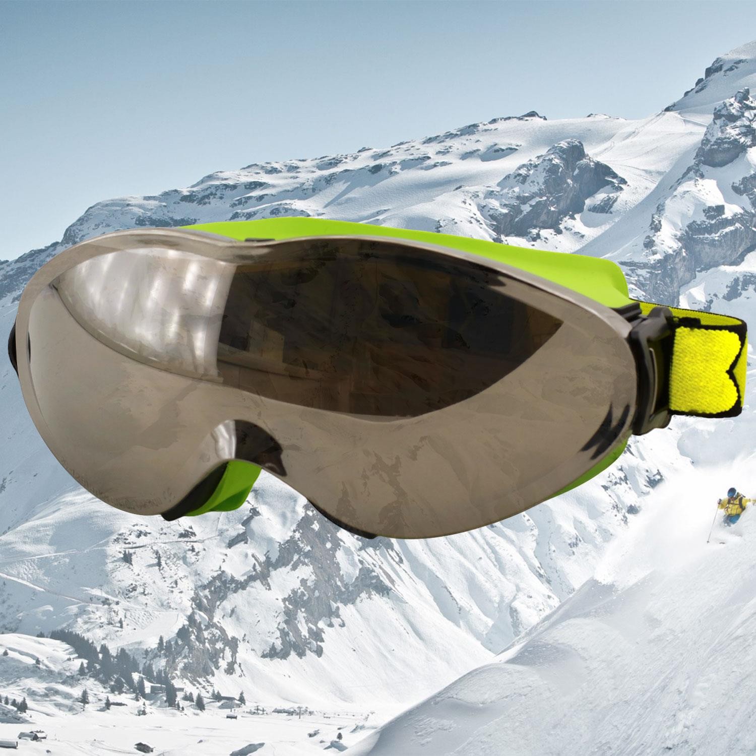 Bellasimo Kayak Gözlüğü Değiştirebilir Camlı Antifog Güneş Kar Gözlük Gümüş Snowboard Glasses Gözlük