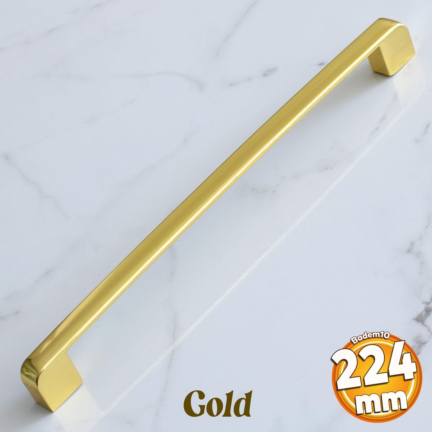 Gölcük Oval Gold Mobilya Mutfak Dolabı Çekmece Dolap Kapak Kulpu Kulbu 224 mm Metal Kulp Altın