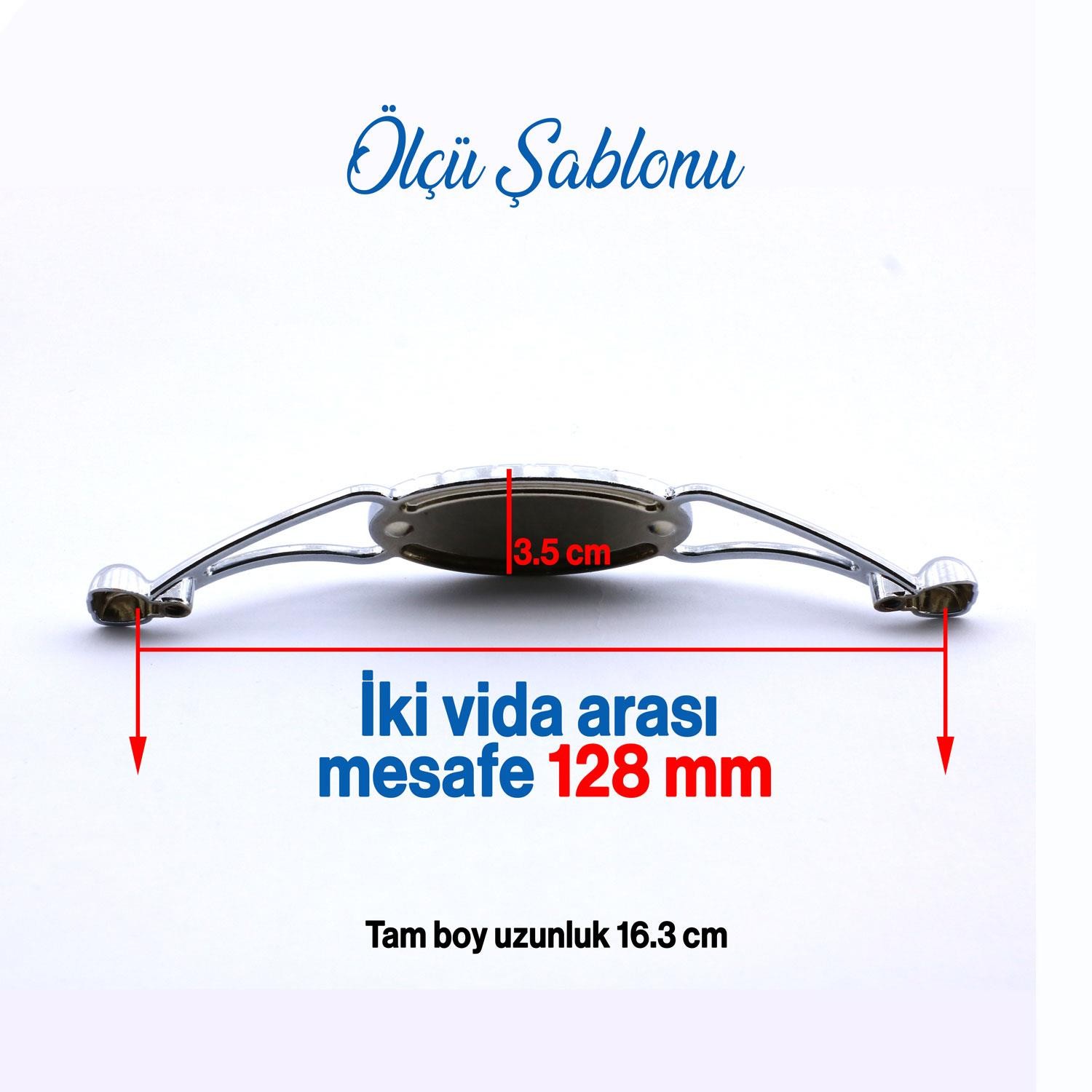 Seçil Kulp Mobilya Mutfak Dolabı Çekmece Dolap Kulpları Kapak Kulpu Kulbu Krom Renk 128 mm Metal