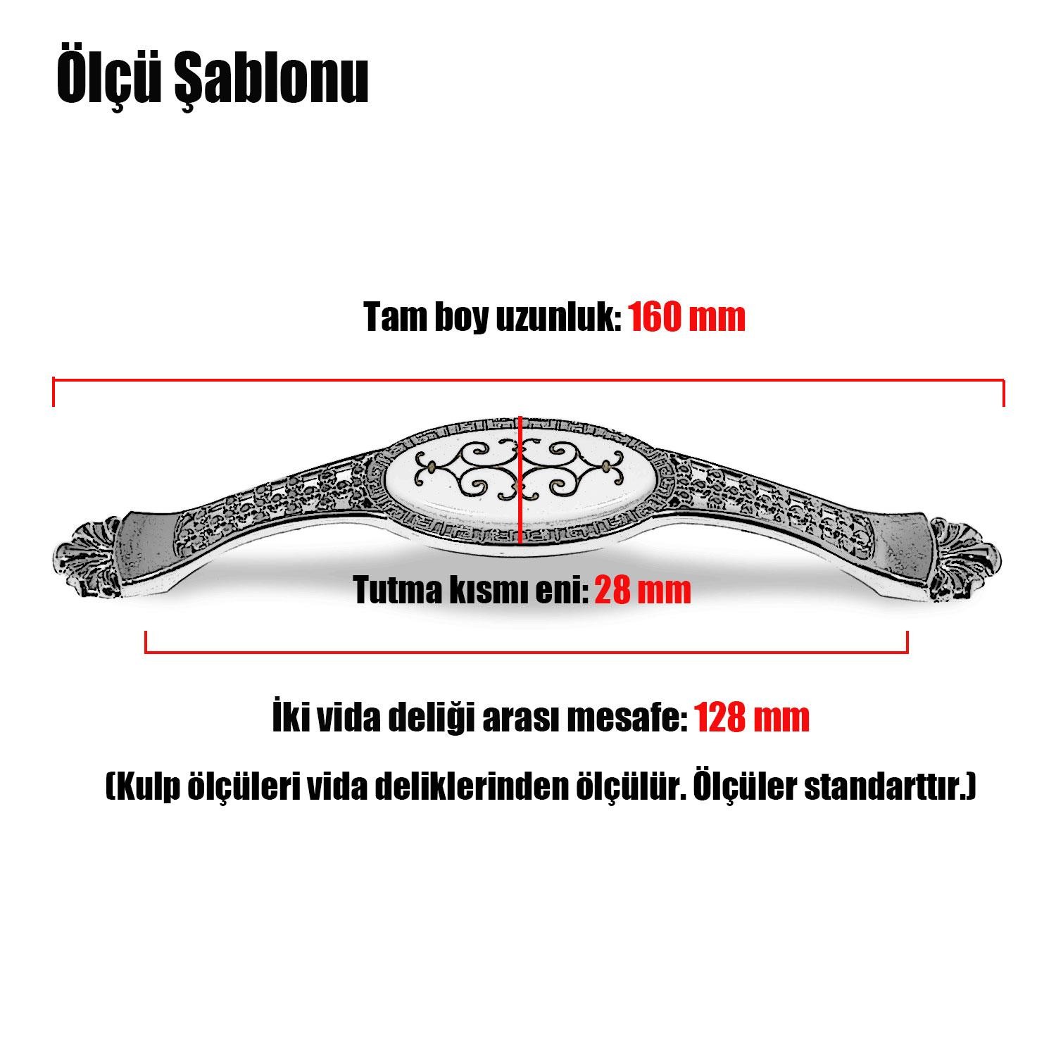 Körfez Çekmece Dolap Kapak Kulpu Kulbu 128 mm Lüks Metal Kulp