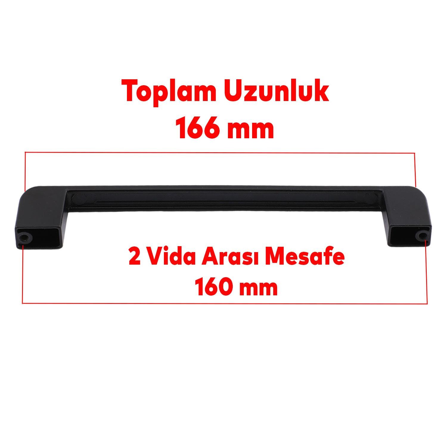 Gölcük Oval Metal Mobilya Mutfak Dolabı Çekmece Kapı Dolap Kapak Kulpu Kulbu 160 mm Siyah