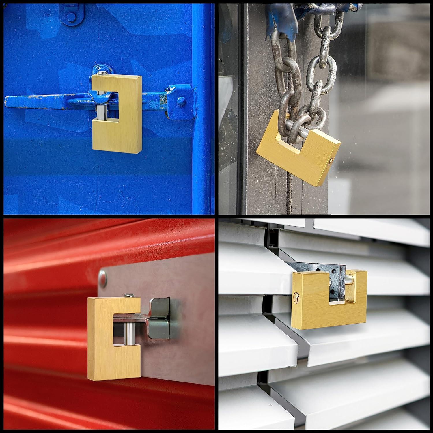 Kepenk İşyeri Kapısı Kilidi Yassı Çelik Kayar Milli Asma Kilit Kapı Emniyet 80 mm 3 Anahtarlı Metal