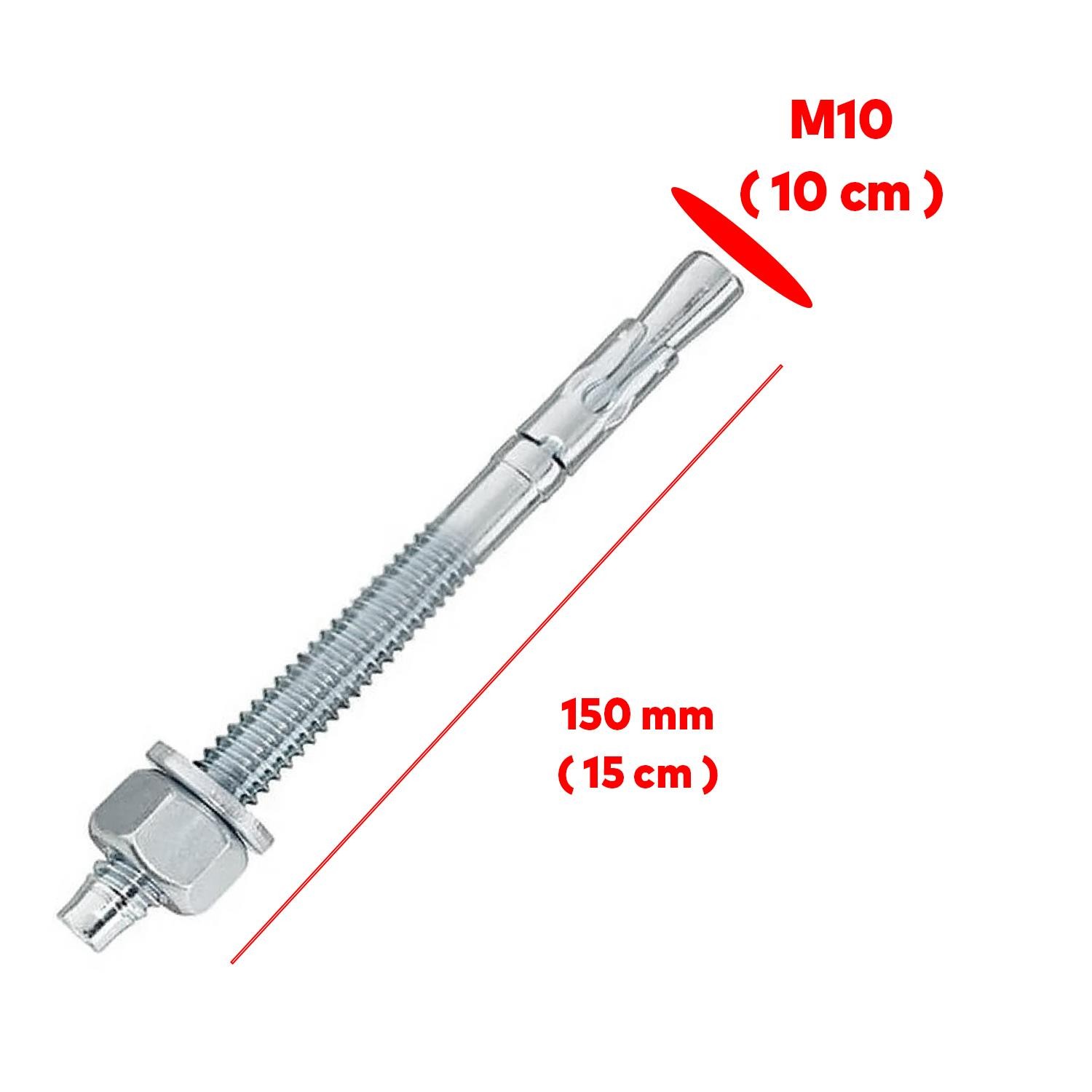 Saplamalı Klipsli Çelik Dübel M10x150 mm Raf Montaj Bağlantı Zemin Monte Tavan Beton Asma Aparat