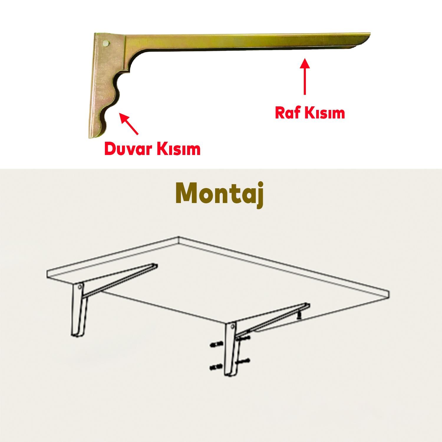 Katlanır Raf Altı Ayağı Metal Ayak 28 x 10 cm (2 ADET)