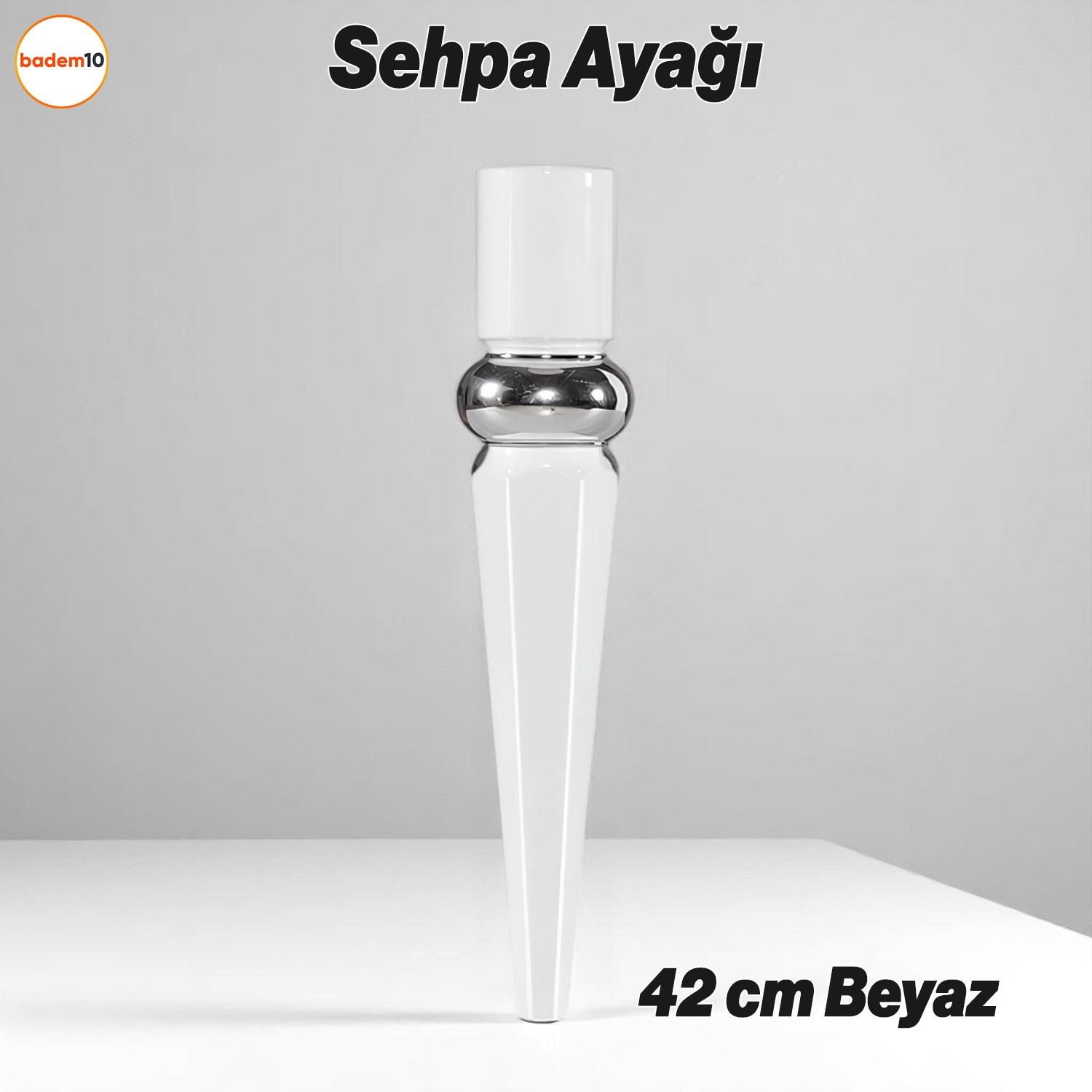 Elips Sehpa Ayağı 42 cm Plastik Beyaz Masa Ayak Mutfak Sehpası Yemek Masası Mobilya Ayakları Beyaz