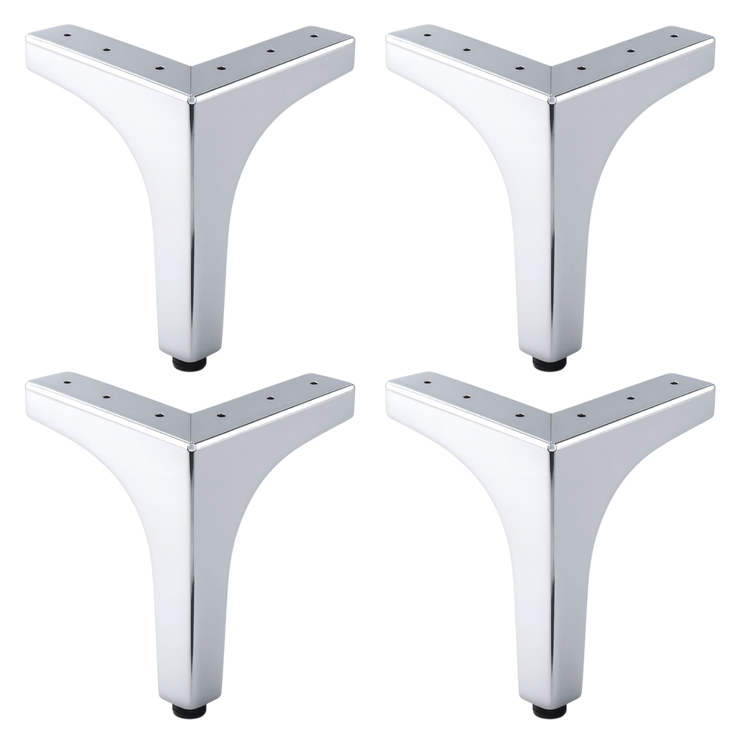 Dekor 12 cm Krom 4'lü SET Gümüş Metal Mobilya Ayağı Modern Tasarım Koltuk Sehpa Masa TV Ünitesi
