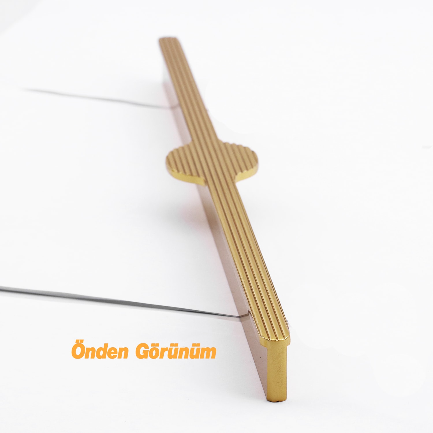 Saral Çizgili Mat Altın Metal Kulp 224 mm 22.4 cm Mobilya Çekmece Mutfak Dolabı Dolap Kapak Kulplar