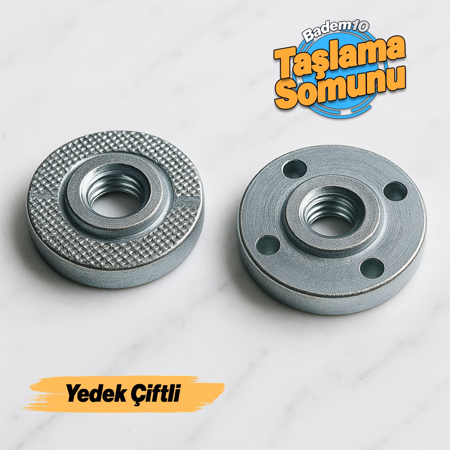Avuç Taşlama Yedek Somun Seti 2'li | Metal Kesme Polisaj Uyumlu Aksesuar Parça