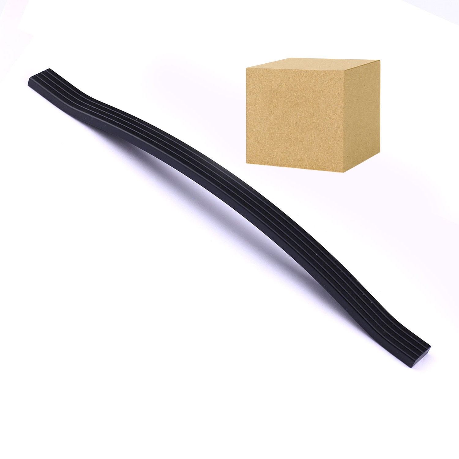 Akasya 320 mm Siyah Metal Mobilya Kulpu Çizgili Model Dayanıklı Uzun Ömürlü Modern Dekoratif Tasarım