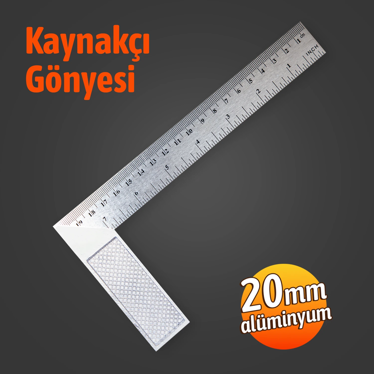 Alüminyum 20 cm 8 inch Kaynakçı L Gönye Marangoz Fayansçı Kaynakçı L Cetveli