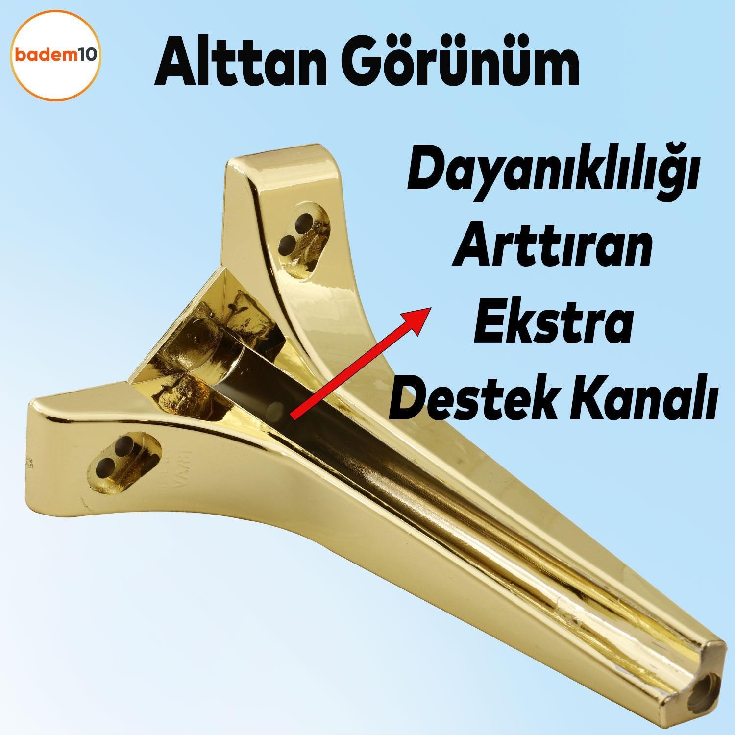 Sedef Lüks Mobilya Kanepe Tv Ünitesi Konsol Koltuk Ayağı 19 Cm Gold Altın Ayakları 4 Adet