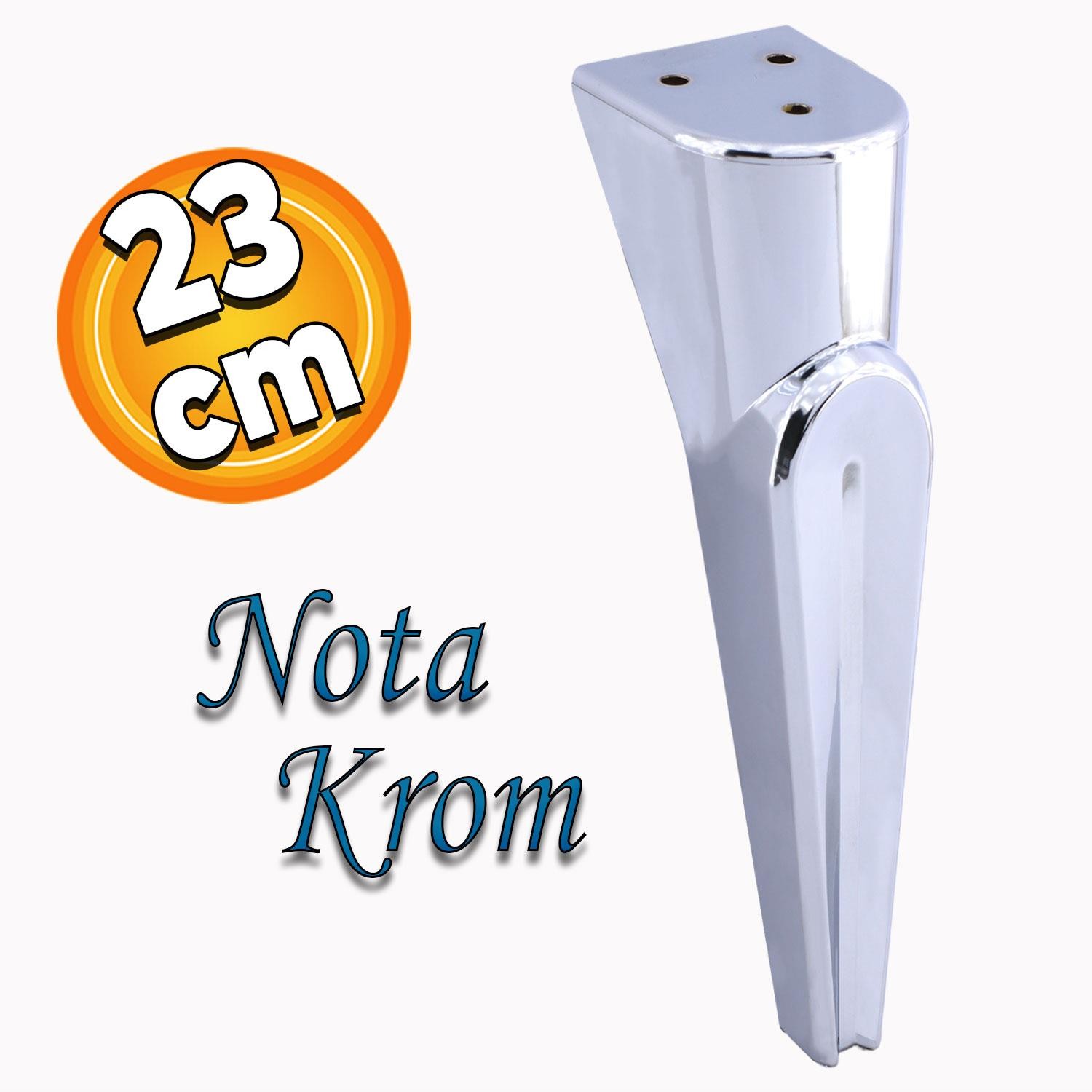Nota Mobilya Kanepe Sehpa TV Ünitesi Koltuk Ayağı Baza Ayakları Krom Gümüş 23 cm