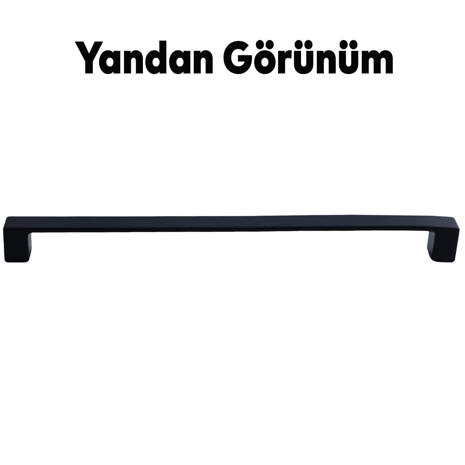 Bihter Düz Mobilya Mutfak Dolabı Çekmece Dolap Kulpu Kulbu Siyah (224 MM-22.4 CM) Metal Kulpları