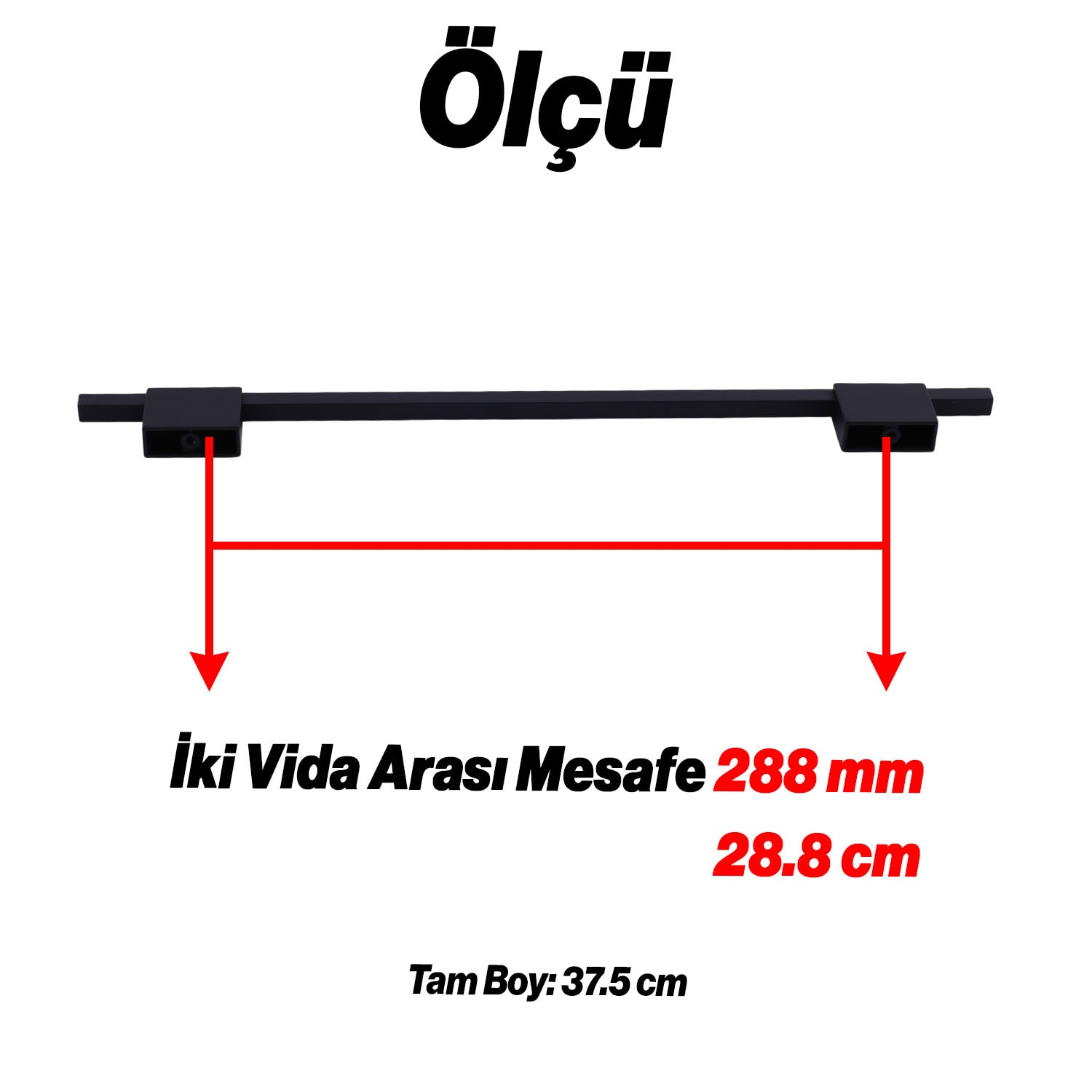 Boyut Siyah Metal Kulp 288 mm Mutfak Dolabı Kulpları Dolap Kapak Kulbu Uzun Çekmece Mobilya Kulbu