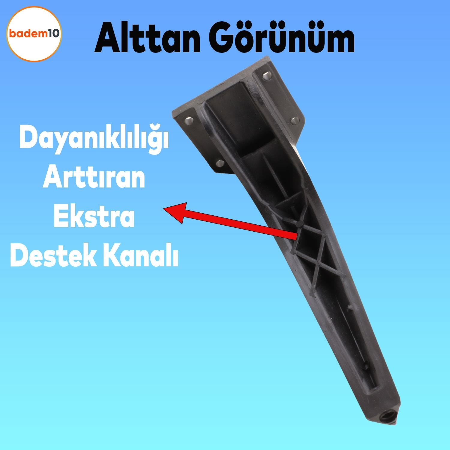 Repla Lüks Mobilya Kanepe Tv Ünitesi Koltuk Ayağı 23 Cm Siyah Konsol Ayakları