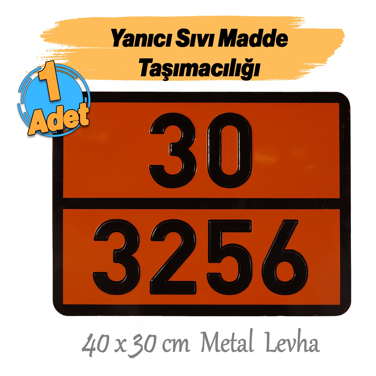 Metal 40x30 cm Levha (1 Adet) 30-3256 Yanıcı 60° Parlama Yapan Sıvılar Tehlikeli Madde Uyarısı 