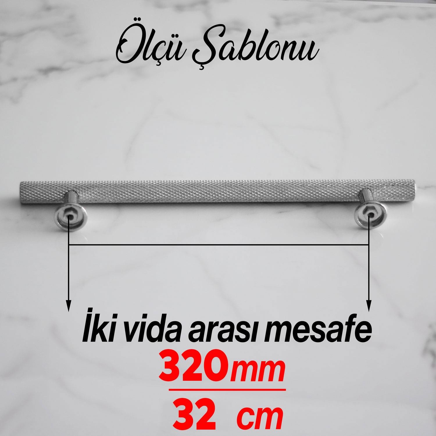 Doruk Kulp 320 mm Krom Renk Mobilya Çekmece Mutfak Dolabı Dolap Kulpları Kapak Kulpu Kulbu Metal